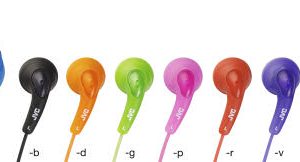 Farverige earphones fra JVC