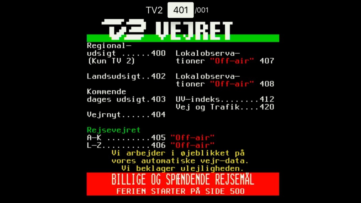 Tekst-TV på Apple TV 4. Screenshot: recordere.dk