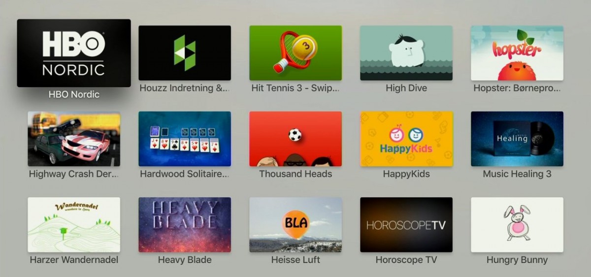 H - Apps i Apple TV. Foto: recordere.dk