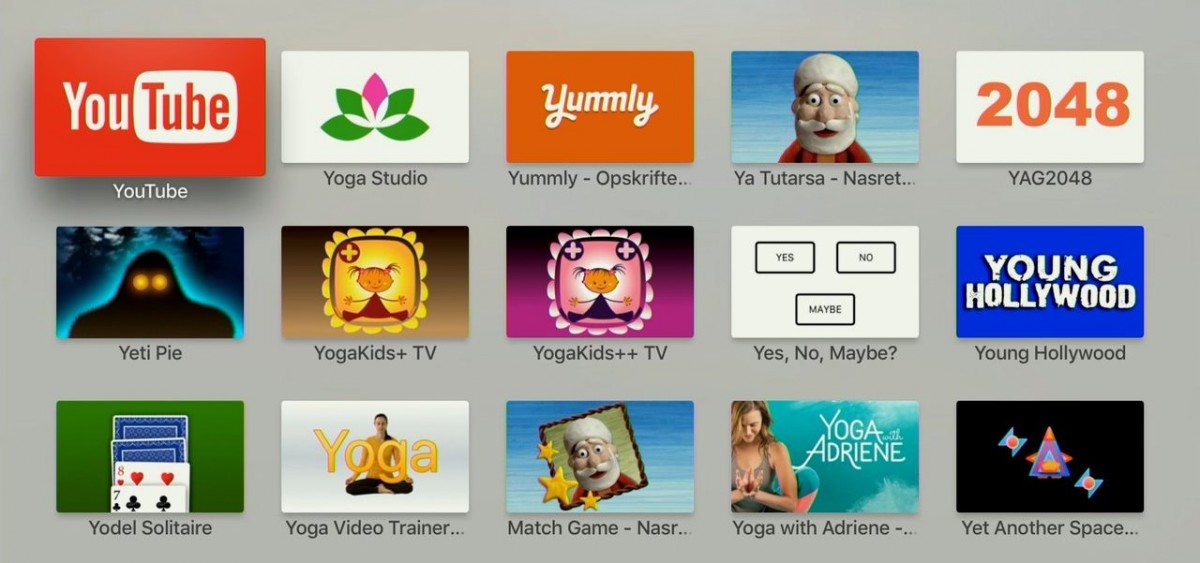 Y - Apps i Apple TV. Foto: recordere.dk