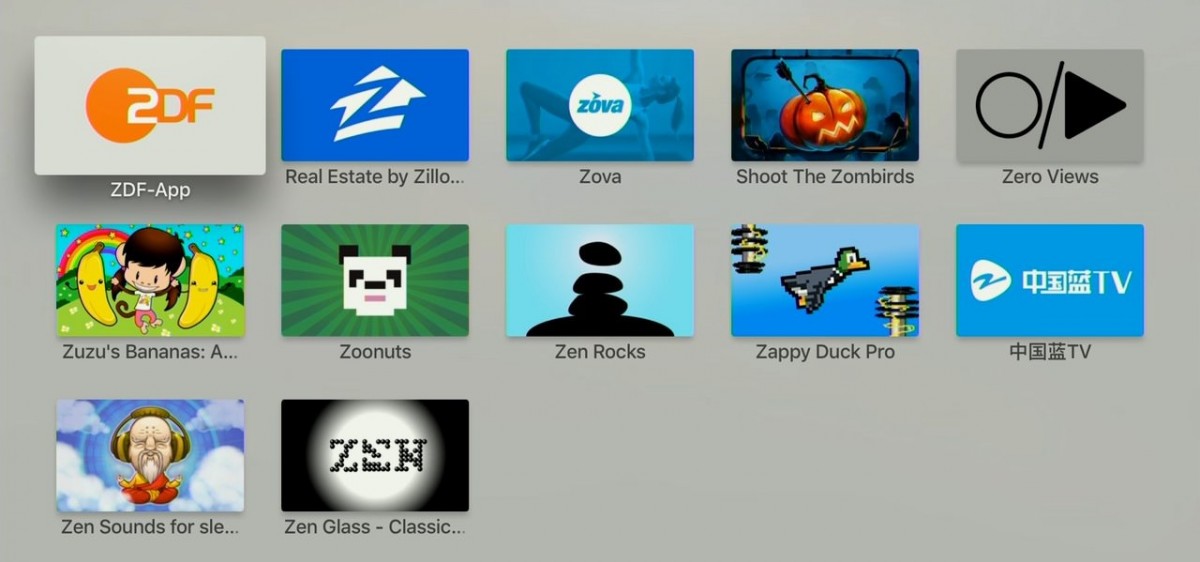 Z - Apps i Apple TV. Foto: recordere.dk