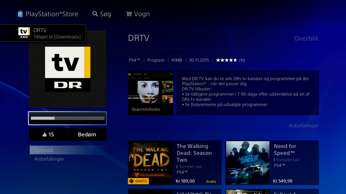 DR TV på PlayStation 4. Foto: recordere.dk