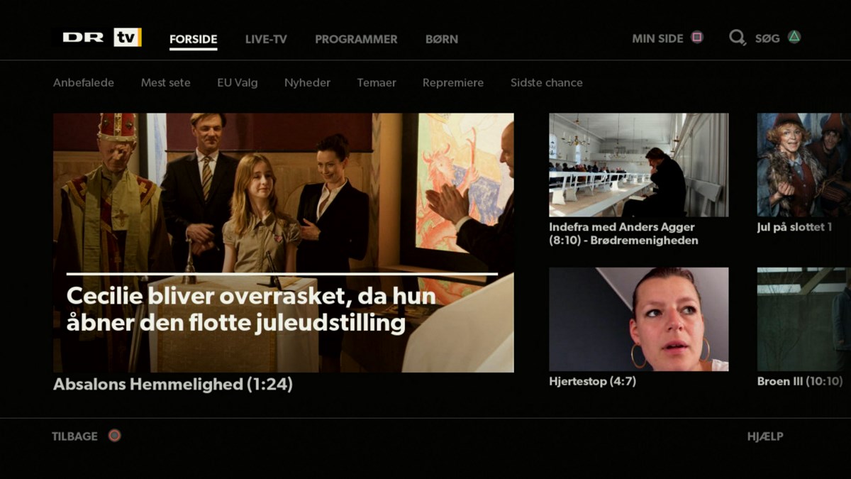 DR TV arkiv på PlayStation 4. Foto: recordere.dk