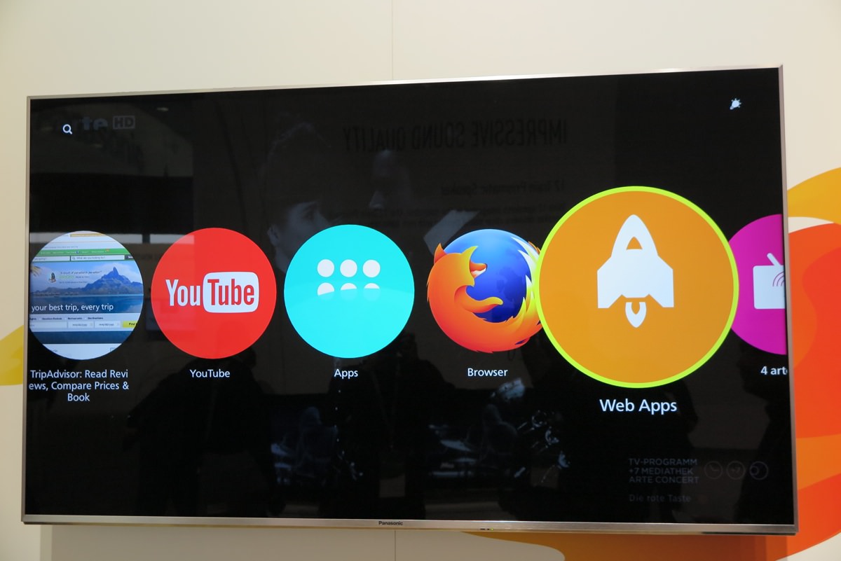 TV apps på Firefox på 2016 Panasonic TV. Foto: recordere.dk