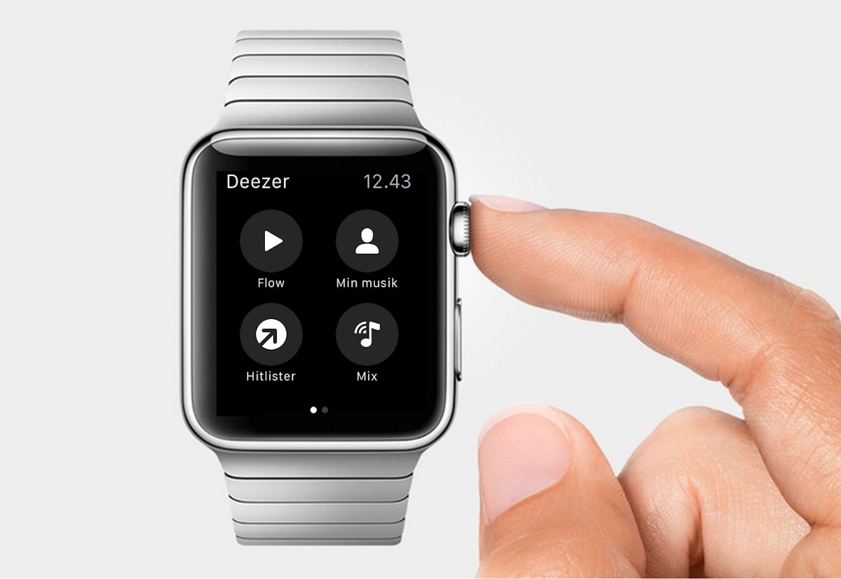 Deezer klar på Apple Watch. Foto: recordere.dk