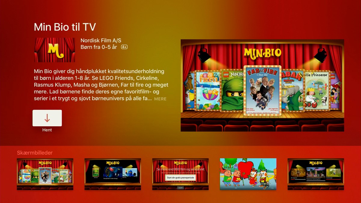 Min Bio på Apple TV 4. Foto: recordere.dk