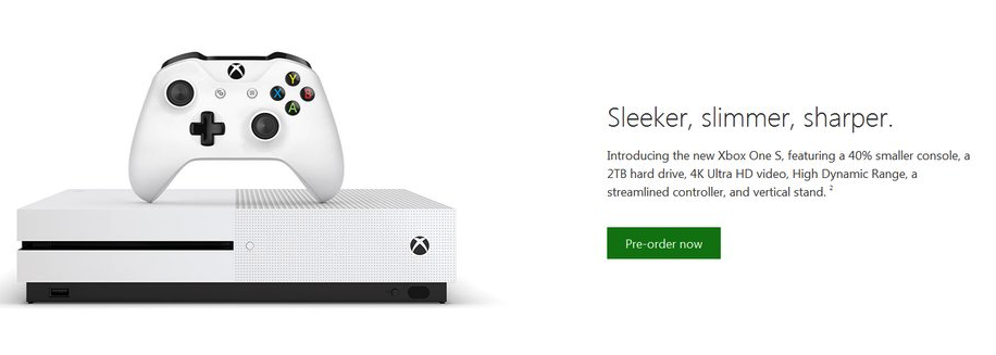 Formodet reklame af Xbox One S.