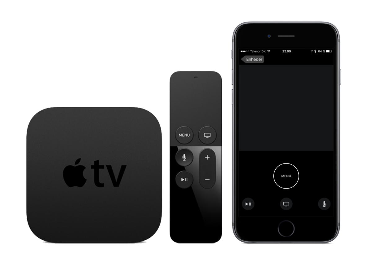Apple TV + remote + remote app