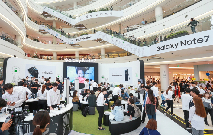 Samsung Galaxy Note 7 experience center i Sydkorea (foto: Samsung)