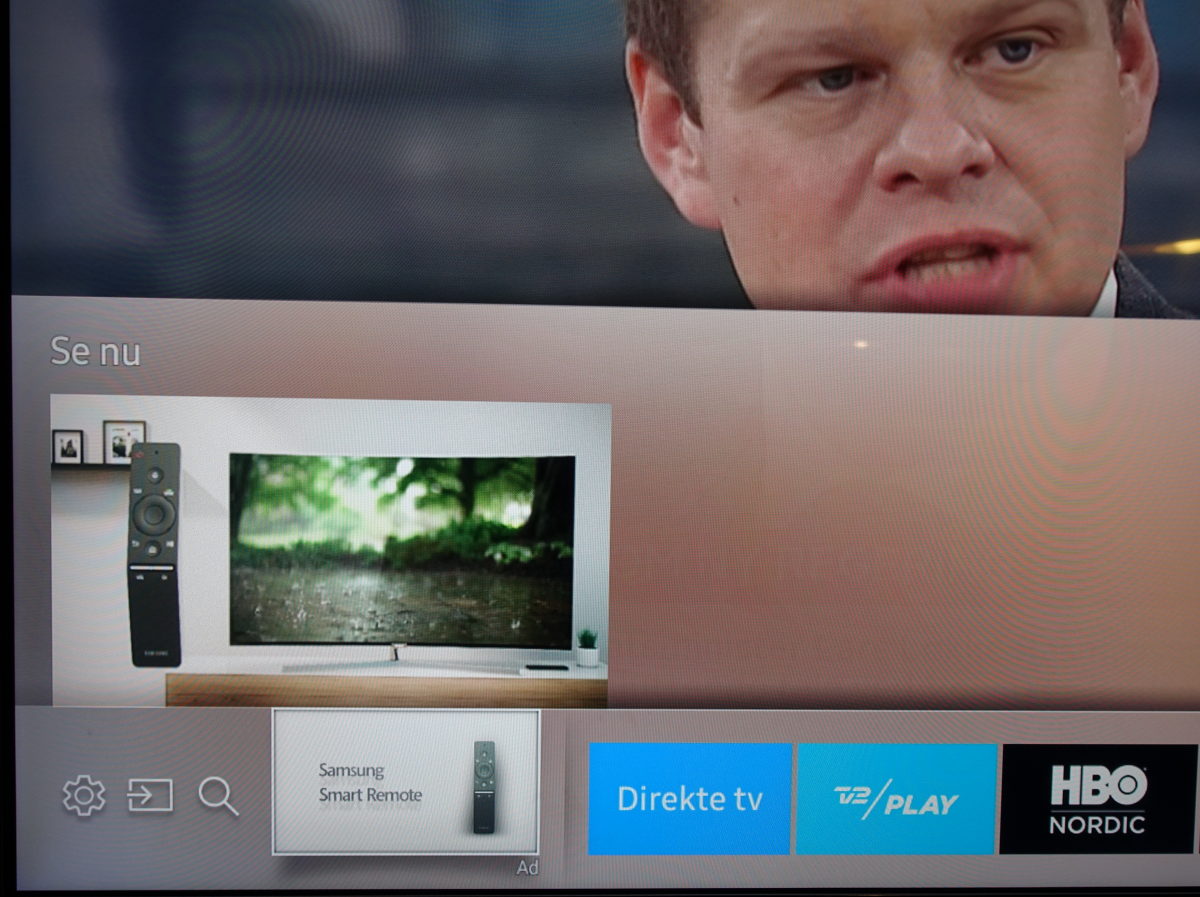 Reklamer på Samsung Smart TV. Foto: recordere.dk