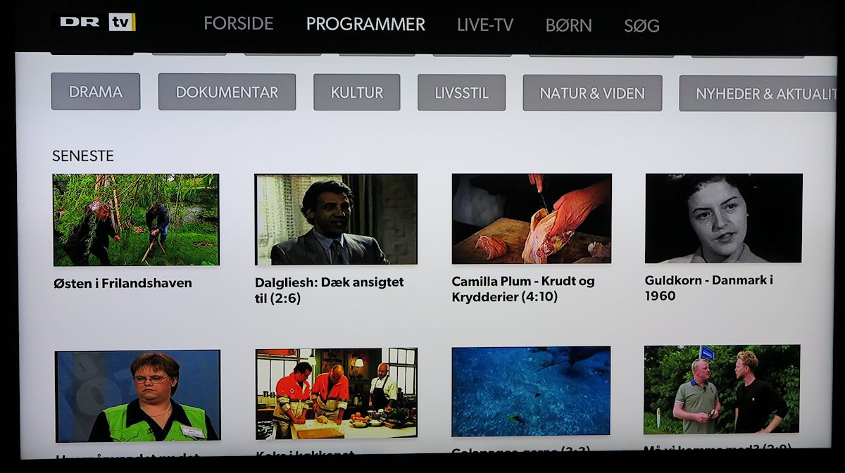 DR TV på Apple TV. Foto: recordere.dk