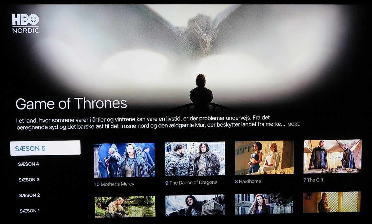 HBO Nordic på Apple TV. Foto: recordere.dk
