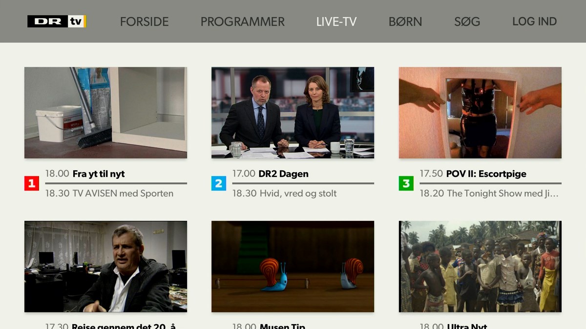 DR Live TV på Apple TV 4. Foto: recordere.dk