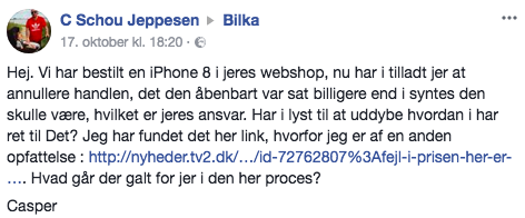 Bilka bommert: Solgte iPhones, nægter at recordere.dk