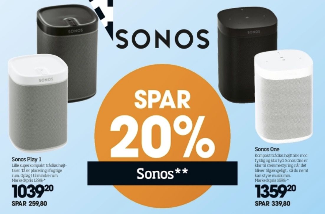 synge Perversion bestøver Spar 20% på Sonos i Bilka i weekenden (slut) - recordere.dk