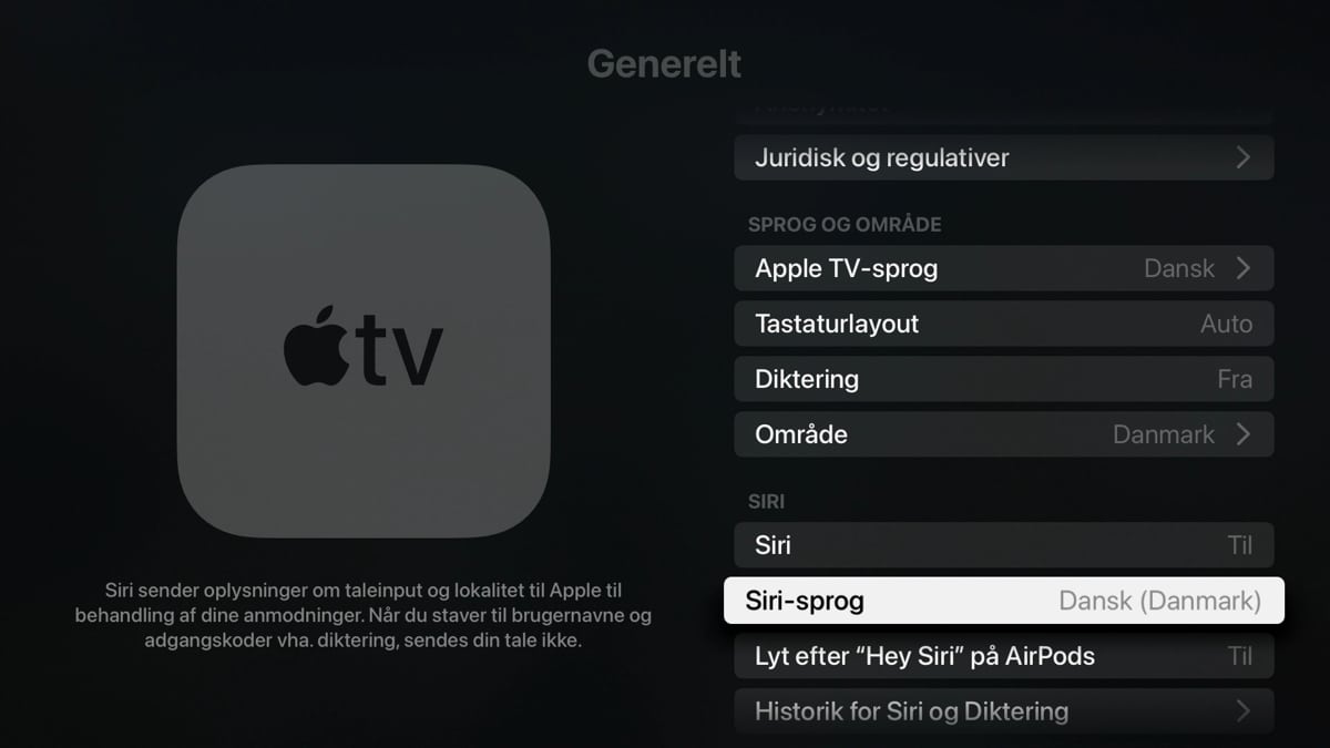 Remission mus eller rotte ventilator Officielt: Nu er der dansk sprog på Apple TV og Homepod - recordere.dk